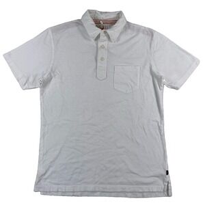 Relwen Polo Shirt Men's Small White Cotton Short Sleeve